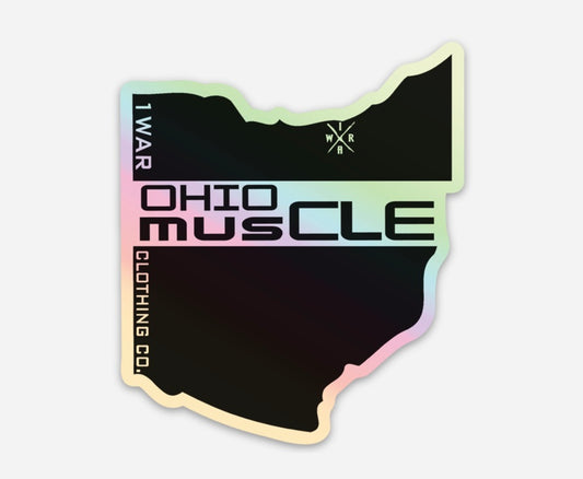 Ohio muscle holographic sticker