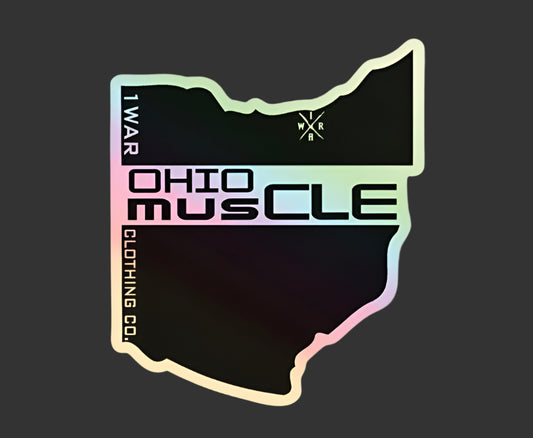 Ohio muscle holographic sticker